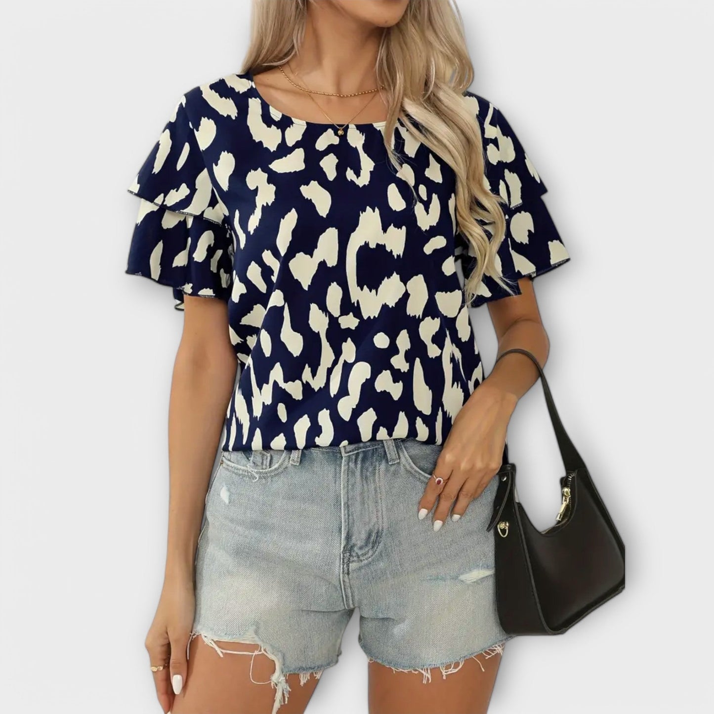 Evelyn – Afslappet bluse med rund hals